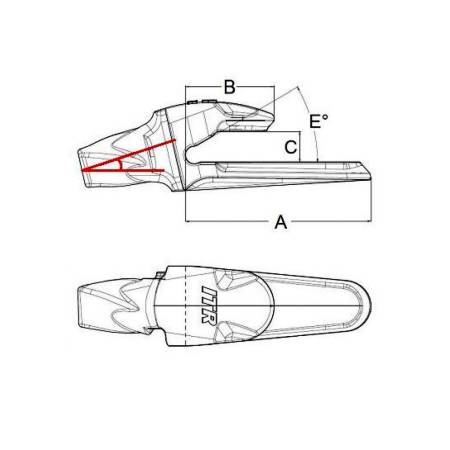ESCO SUPER V29 tooth adapter for excavator 5850.V29 - 5850.V29 - 2