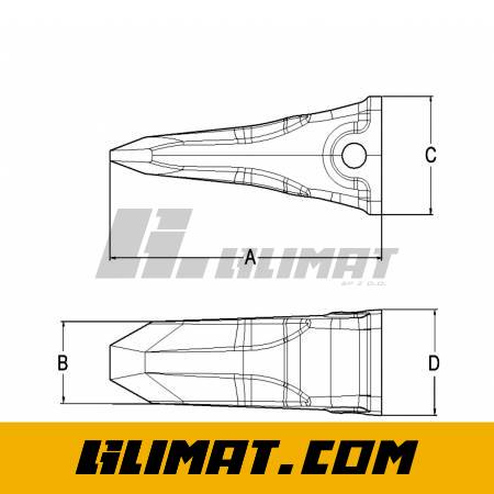 ZĄB SKALNY KOMATSU SK3 - 207-70-14151RC - 2