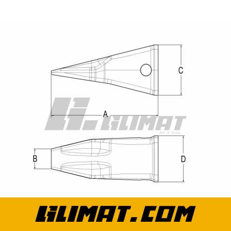 ZĄB J550 TYPU PENETRATION KOPARKOWY - 9W8559 - 2