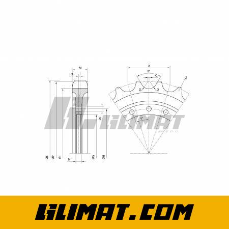 KOŁO NAPĘDOWE JCB 8008 - UR072Z011 - 2