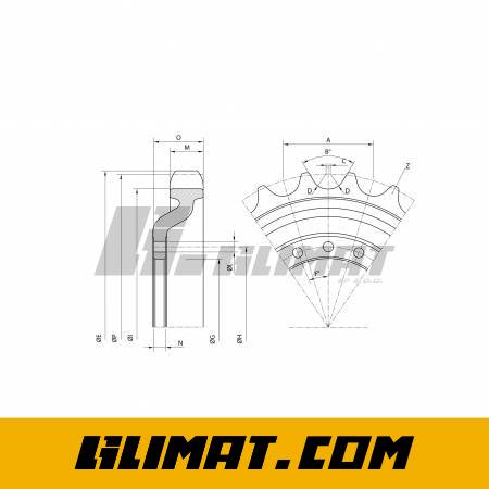 KOŁO NAPĘDOWE KOMATSU CK30 CK35 - UR086J017 - 2