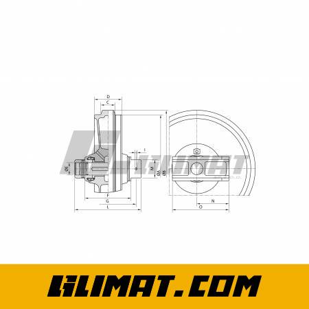 KOŁO NAPINAJĄCE Z PROWADNICAMI I WIDELCEM VOLVO MCT85 MCT110 MCT125 - UX044W0D - 2