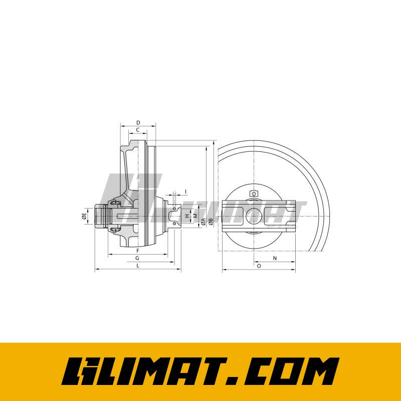 KOŁO NAPINAJĄCE Z PROWADNICAMI CATERPILLAR 306 - UX050C0E