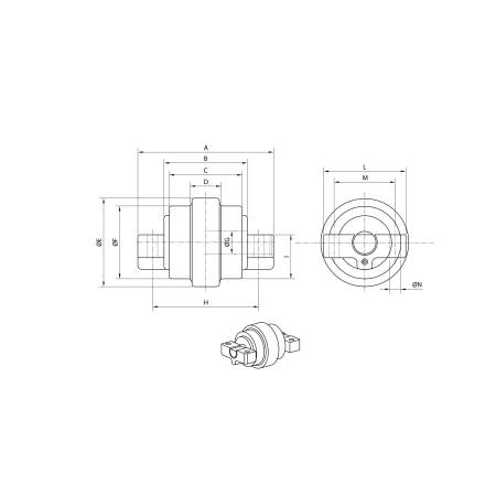 Travel roller KUBOTA KH14 - UF040Z6C - 2