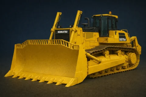 Spycharka gąsienicowa Komatsu D575A – największy buldożer świata pracujący w kopalni odkrywkowej